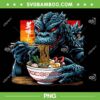 Funny Kaiju Eating Ramen PNG, Kaiju Japanese Monster Lover Birthday PNG
