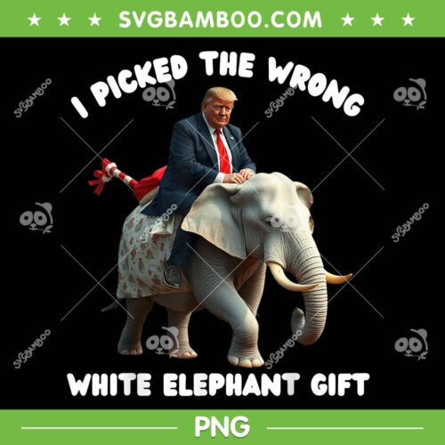 Trump White Elephant Gift PNG, I Picked The Wrong PNG, Wrapped Elephant Dumb PNG