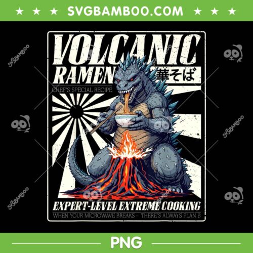 Giant Kaiju Eating Japanese Ramen PNG, Monster Kaiju Birthday PNG
