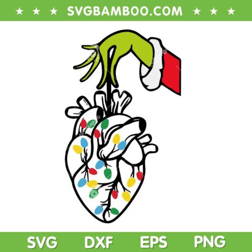 Grinch Hand Cardiologist SVG, Funny Nurse Xmas Grinch SVG PNG, Cardiac Nurse Xmas Gif DXF SVG PNG EPS