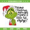 Maybe Christmas Perhaps Means a Little Bit More SVG, Grinch Christmas Pray SVG PNG