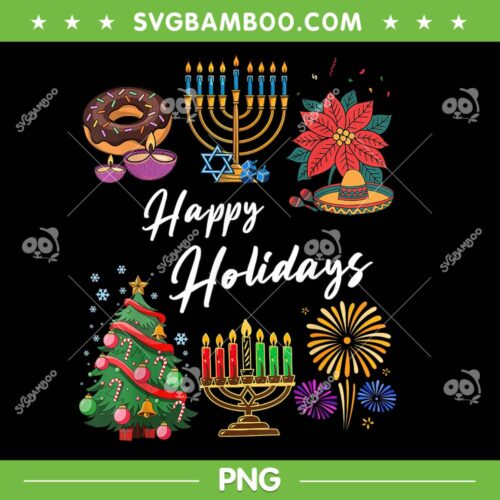 Hanukkah Feliz Navidad Christmas PNG, Happy Holidays Hanukkah 2025 PNG