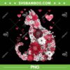 Happy Meowentine's Day PNG, Cat Floral Valentines Day PNG