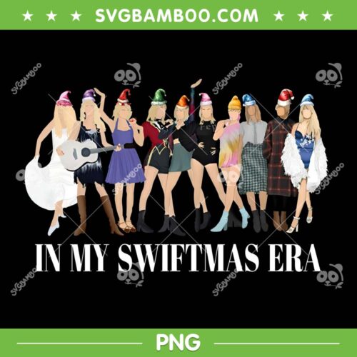 In My Swiftmas Era PNG, Taylor Swift Christmas Santa Hat PNG, Xmas Holiday Pajama Retro PNG