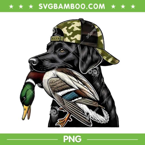 Labrador Hunting Dog With Duck Waterfowl PNG, Hello Hunting Season 2025 PNG