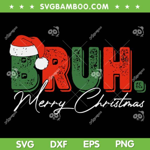 Merry Christmas Bruh SVG, Kids Bruh Christmas Pajama Xmas SVG PNG