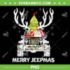 Merry Jeepmas Ugly Christmas PNG, Jeep Car Light Reindeer Christmas PNG, Funny Santa Riding Jeep Car PNG