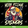 Merry Rizzmas Sigmas PNG, Cool Santa Rock Christmas PNG, Santa Rizzmas Sunglasses Xmas PNG
