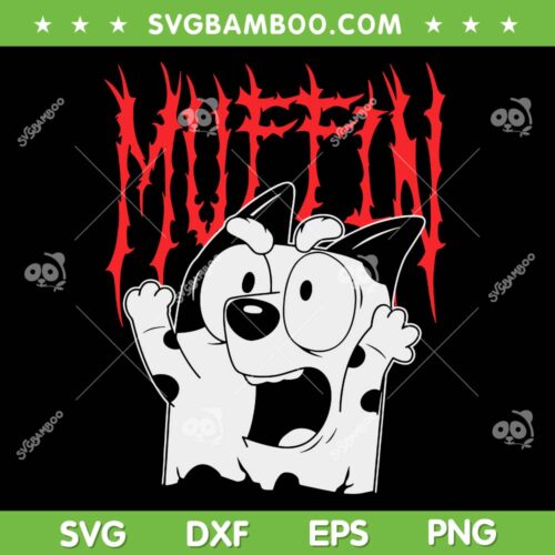Bluey Muffin SVG PNG, Muffin Metal White Heeler SVG
