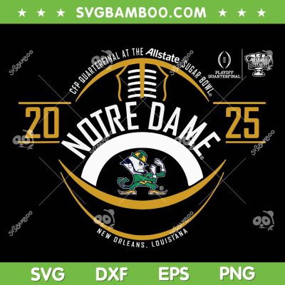 Notre Dame Football Sugar Bowl 2024 2025 SVG, Notre Dame Fighting Irish Sugar Bowl CFP SVG