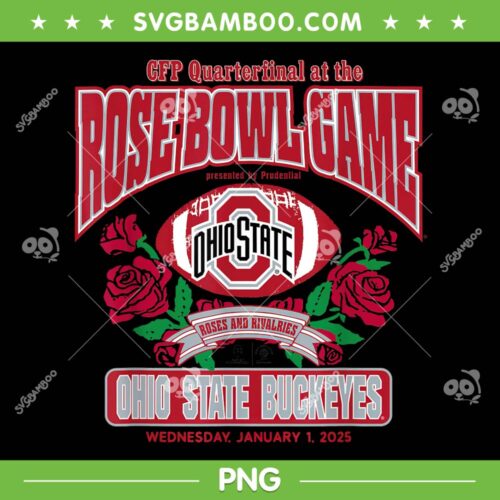 Ohio State Buckeyes Rose Bowl PNG, Buckeyes CFP 2024 2025 PNG, Football Game Rose Bowl 2025 PNG