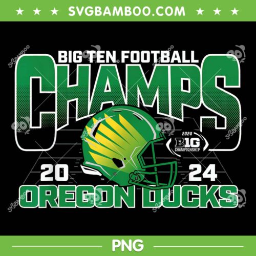 Oregon Ducks Big Ten Champs 2024 PNG, Oregon Ducks Football Helmet PNG