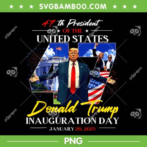 Trump Inauguration Day 2025 PNG, Donald Trump President 47Th Usa Flag PNG