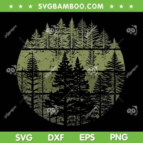 Retro Forest Trees Nature Outdoors SVG, Women Men Vintage Forest Trees Graphic SVG PNG