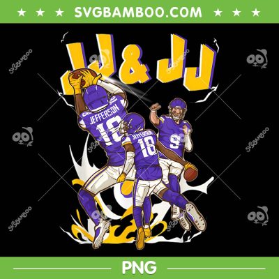 Justin Jefferson Retro PNG, Minnesota Vikings Justin Design 90s PNG
