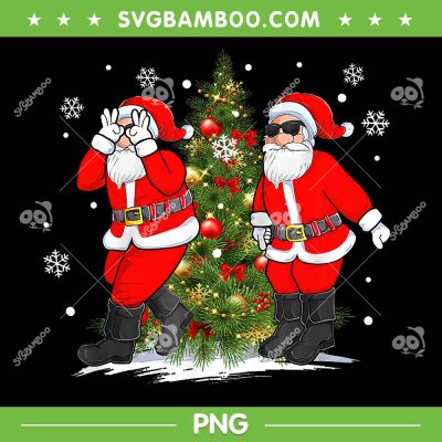 Retro Santa Claus Griddy Dance PNG, Funny Santa Claus Dancing Christmas Tree PNG