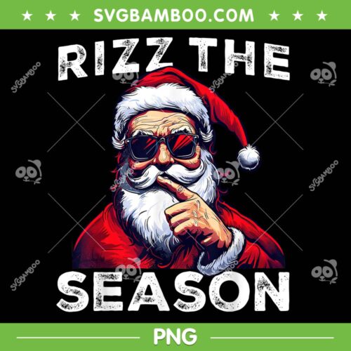 Rizz The Season PNG, Funny Santa Rizzmas PNG, Joke White Elephant Christmas PNG