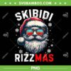 Skibidi Rizzmas PNG, Santa Christmas Rizz PNG, Cool Santa Claus Sunglasess PNG