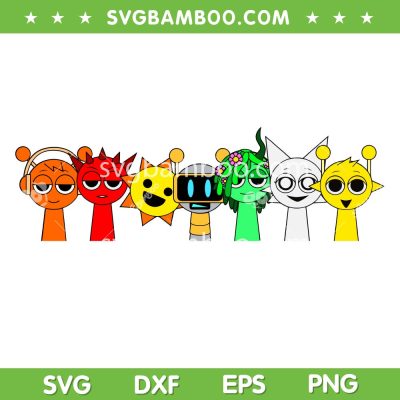 Sprunki Beats Team SVG PNG, Sprunki Characters SVG, Funny Game Sprunki Costume DXF SVG PNG EPS