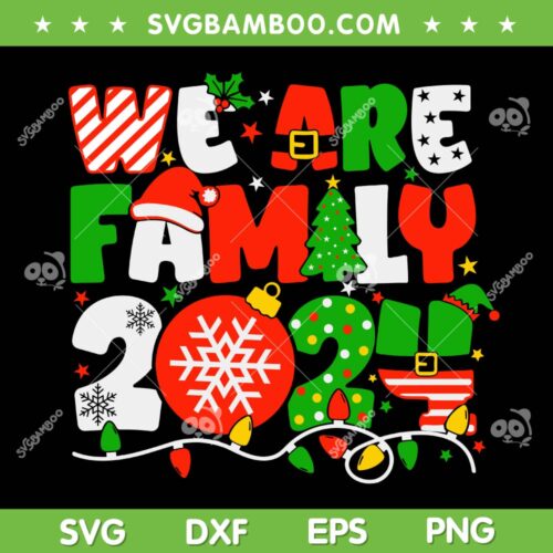 We Are Family Christmas 2024 SVG PNG, Family Merry Xmas 2024 Pajamas SVG