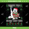 Wishing You A Merry Swiftmas Ugly Christmas PNG, Karma Cat Xmas Ugly PNG