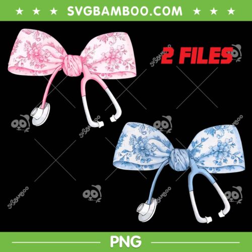 Coquette Nurse Stethoscope PNG, Women Pink Bow Nurse Appreciation PNG