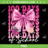 Coquette Bow 100 Days Of School PNG, Girls Coquette Bow 100th Day of School PNG
