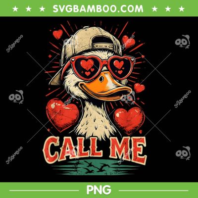 Call Me Duck Hunting Valentine's PNG, Mallard Duck PNG, Boys Duck Heart Valentine Day PNG