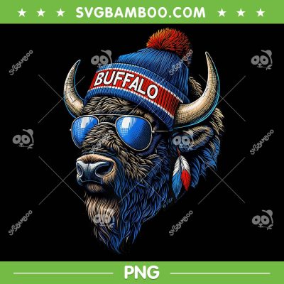 Buffalo Bills Mascot PNG, Buffalo Football Lovers PNG, Cool Buffalo Sunglasses PNG