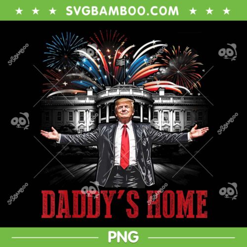 Trump Daddys Home White House PNG, Pink Trump 2024 for President PNG