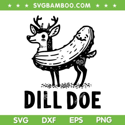 Dill Doe Pickle SVG, Funny Reindeer Pickle SVG PNG