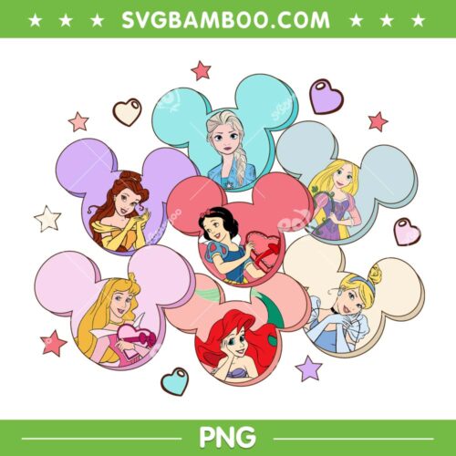 Disney Princess Mouse Heart PNG, Princess Heart Mouse Ear PNG