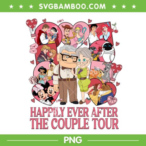Happily Ever After The Couple Tour PNG, Disney Characters Valentine Couple PNG