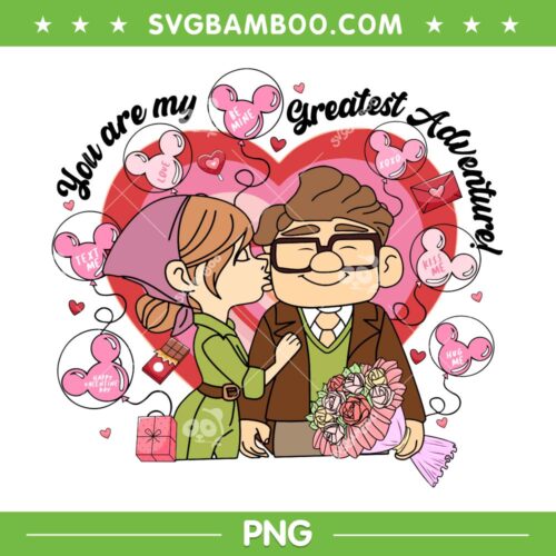 Carl and Ellie Valentine Heart PNG, Disney Up Movie Valentine PNG