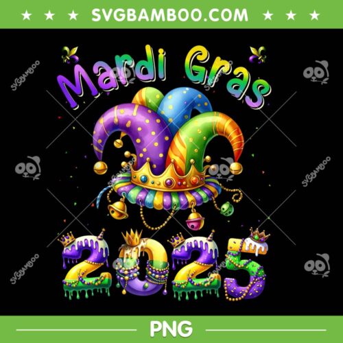 Mardi Gras 2025 Jester PNG, Mardi Gras Hat Outfit 2025 PNG