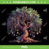 Mardi Gras Tree Beads PNG, Fat Tuesday Carnival 2025 PNG