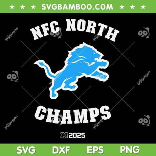 Lions Detroit NFC North Champs 2025 SVG, Detroit Football Champions SVG PNG