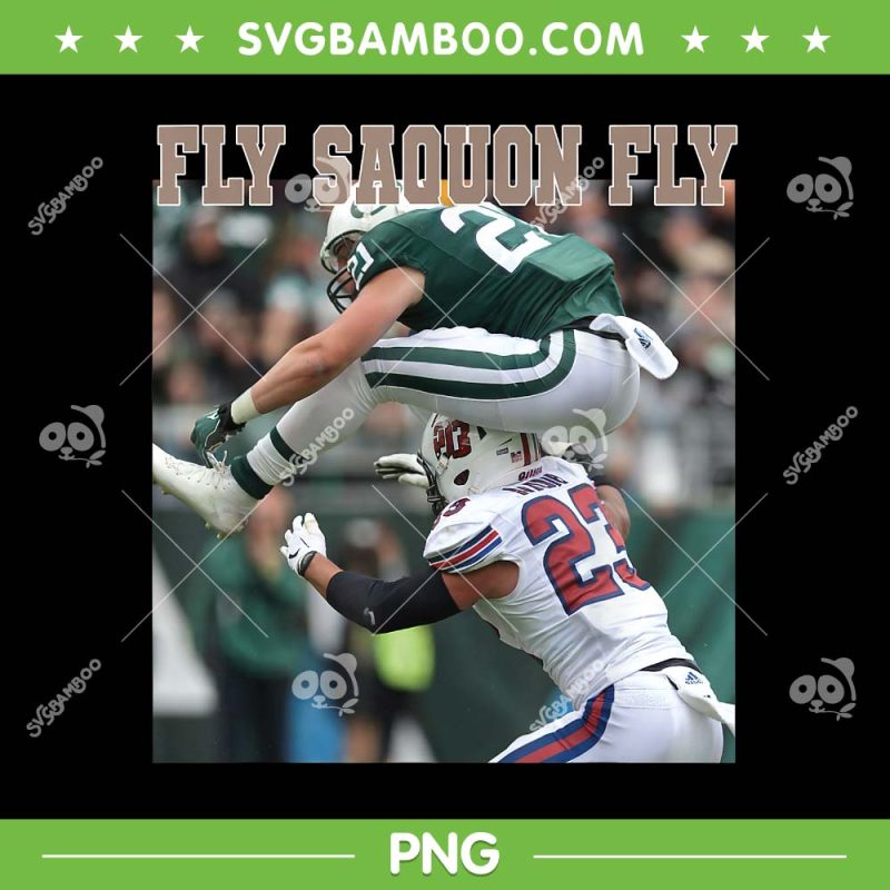 FLY SAQUON FLY PNG, No Look Reverse Hurdle PNG, Football Barkley PNG