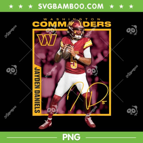 Jayden Daniels Design 90s PNG, Washington Commanders Jayden Daniels PNG