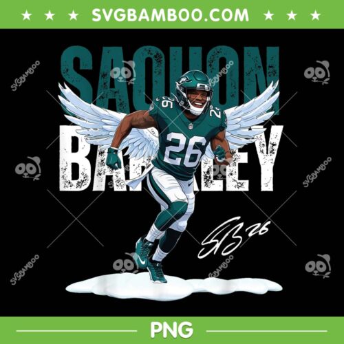 Saquon Barkley Eagles PNG, Vintage Philadelphia Eagles Barkley Design 90s PNG
