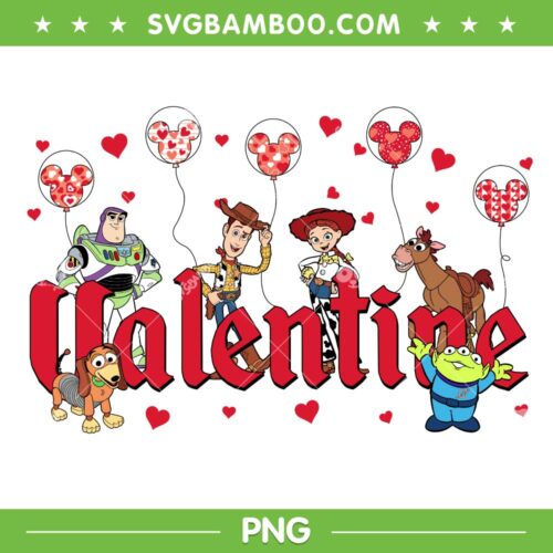 Toy Story Characters Valentine Day PNG, Disney Toy Story Valentine Heart PNG