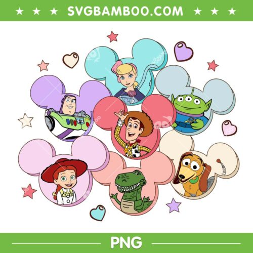 Toy Story Mickey Ear Valentine Heart PNG, Disney Toy Story Character Valentine Day PNG