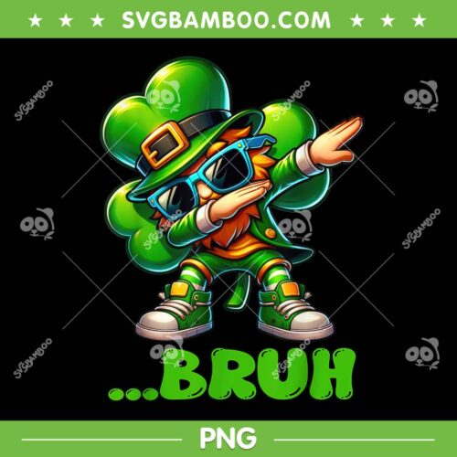 Bruh Dabbing Leprechaun PNG, Funny Kids Boys Leprechaun St Patrick Day PNG, Dabbing Samrock PNG
