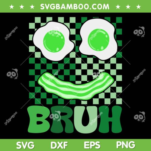 Bruh Green Eggs Face SVG PNG, Retro Green Eggs Ham St Patrick's Day SVG