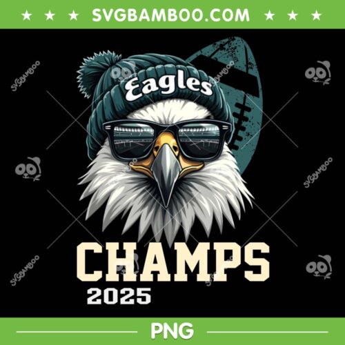 Eagles Champs 2025 PNG, Eagles Bird Sunglasses PNG