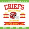 Chiefs Back to Back Champions SVG, Chiefs Super Bowl LIX Champions SVG PNG