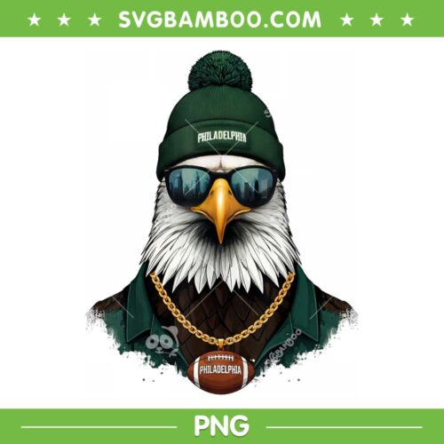 Cool Face Eagles with Sunglasses PNG, Philadelphia Eagles Flying Bird PNG