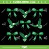Eagles Coquette Bow PNG, Green Bows Eagles Bird PNG, Flying Bird Bows PNG