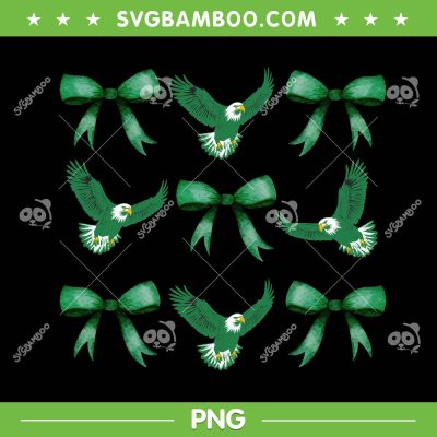 Eagles Coquette Bow PNG, Green Bows Eagles Bird PNG, Flying Bird Bows PNG
