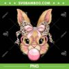 Bunny Face Leopard Glasses PNG, Cute Rabbit Bubble Gum Happy Easter Day PNG